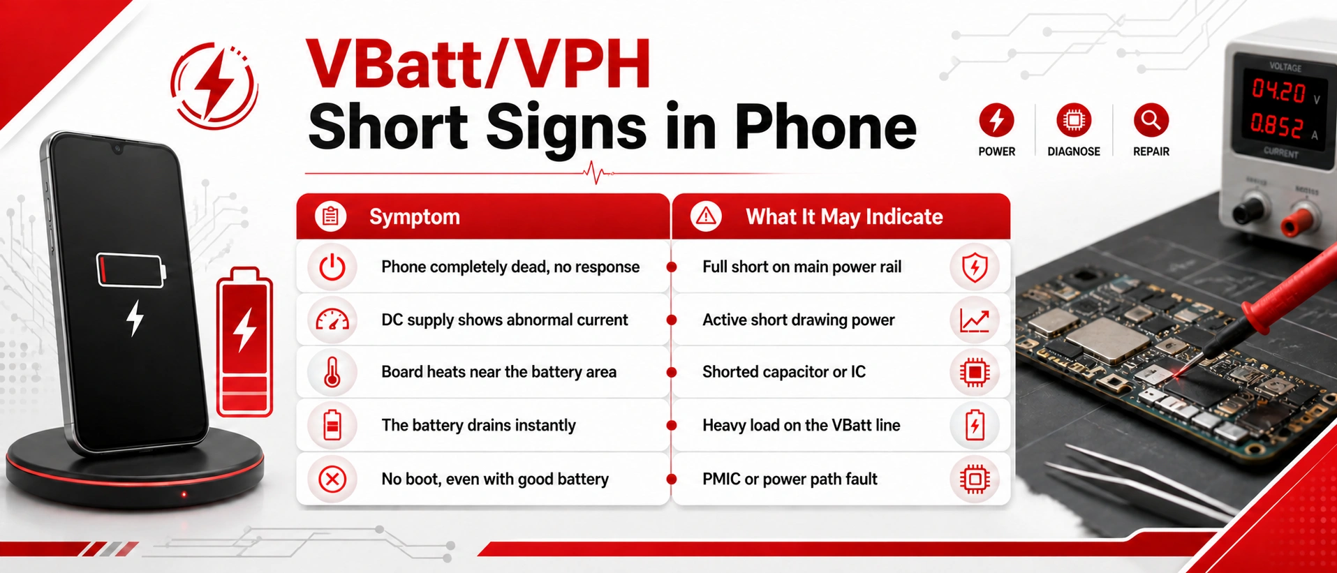 Signs Your Phone Has a VBatt or VPH Short